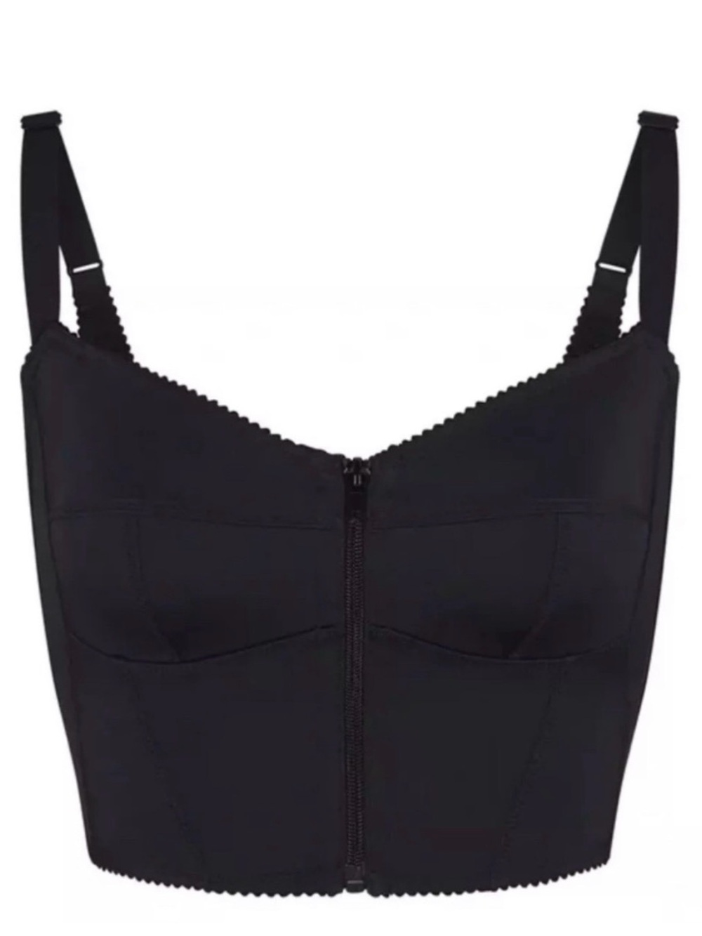 Skims Glam Bustier Crop Top in Black XS NWOT